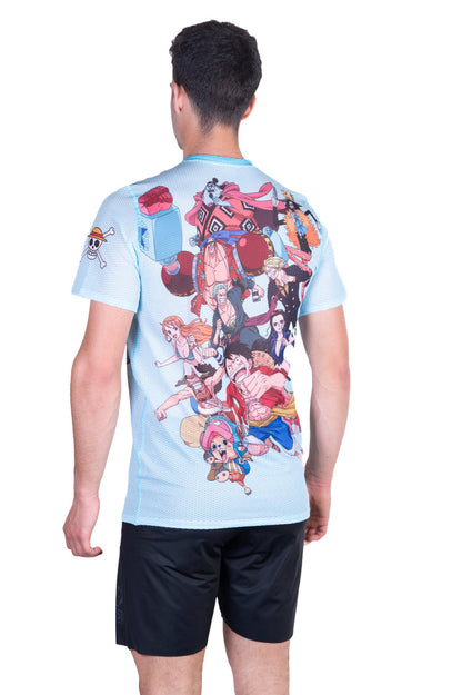 T-Shirt Homme manches courtes - One piece fishman straw hat crew turquoise