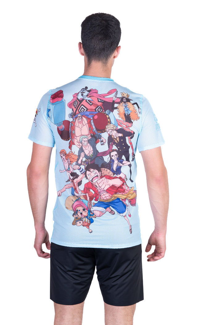 T-Shirt Homme manches courtes - One piece fishman straw hat crew turquoise