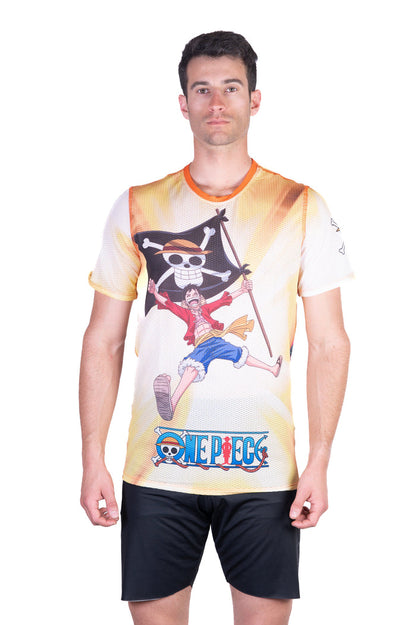 T-Shirt Homme manches courtes - One piece fishman straw hat crew yellow