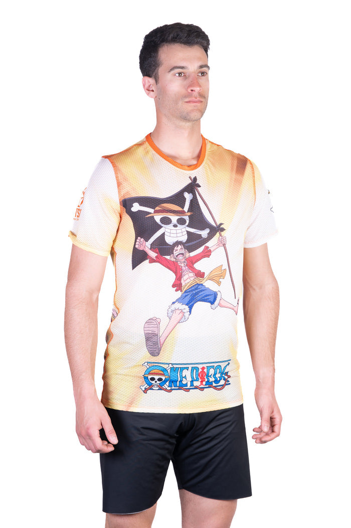 T-Shirt Homme manches courtes - One piece fishman straw hat crew yellow