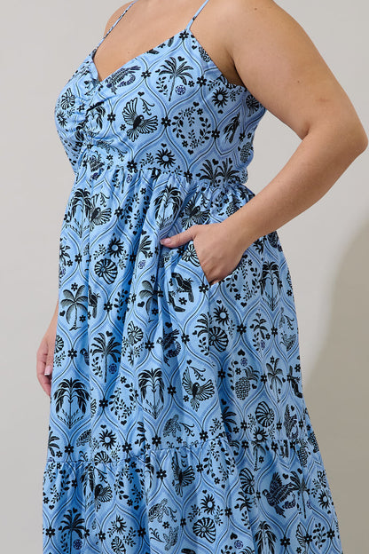Tamer Ruched Midi Dress Feiry Tropics Curve
