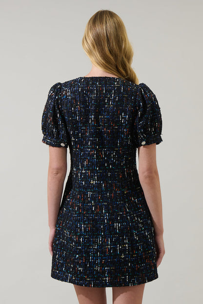 Tarran Tweed Button Down Mini Dress