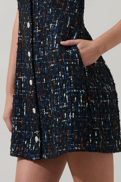 Tarran Tweed Button Down Mini Dress