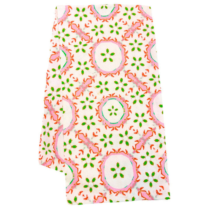 pink tea towel