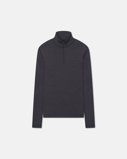 Tenoch - Melange Wool Jersey Turtleneck Top - Grey Melange