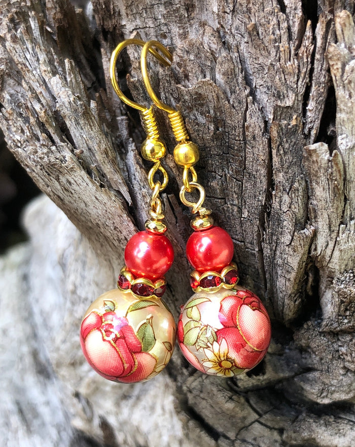 Tensha Bead and Crystal Earrings
