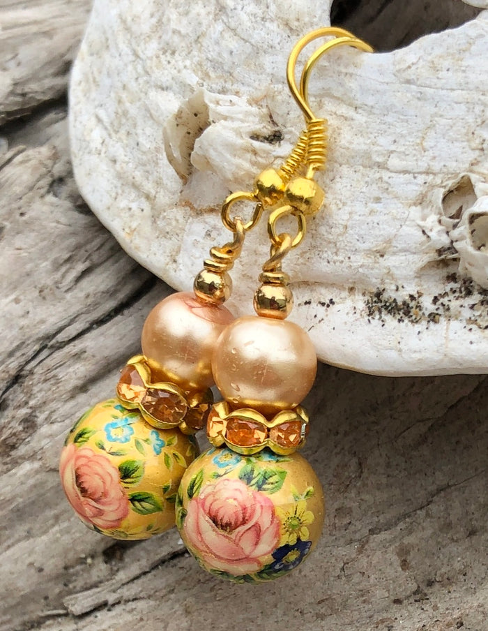 Tensha Bead and Crystal Earrings