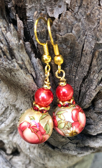 Tensha Bead and Crystal Earrings