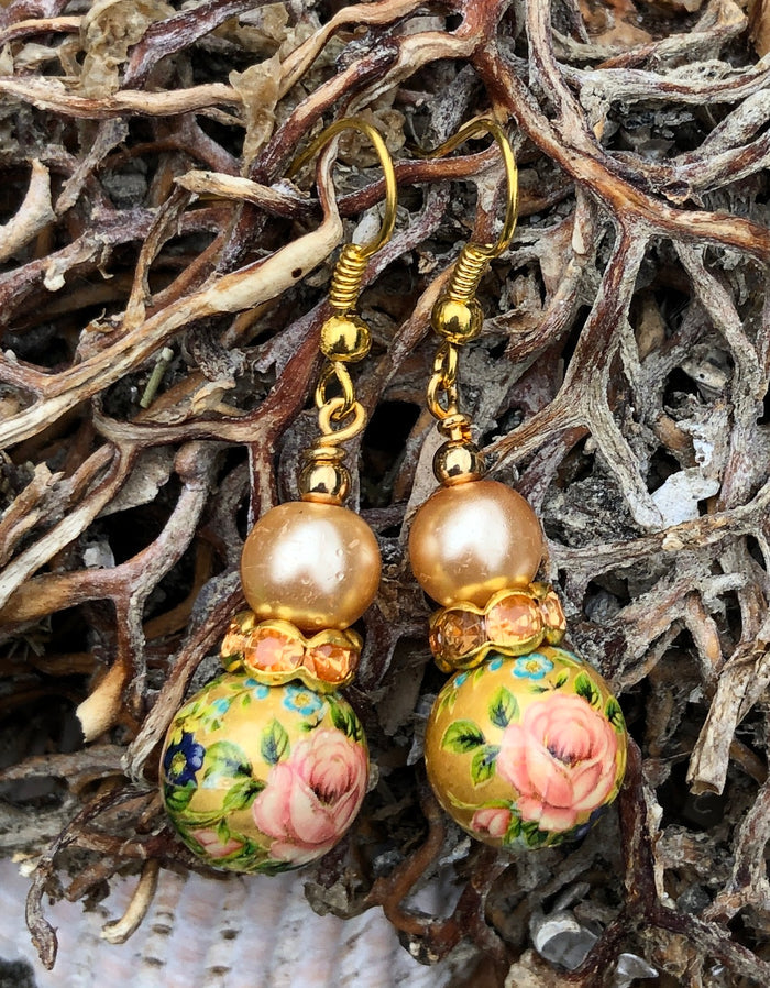 Tensha Bead and Crystal Earrings