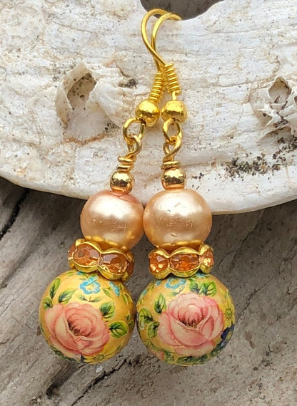 Tensha Bead and Crystal Earrings