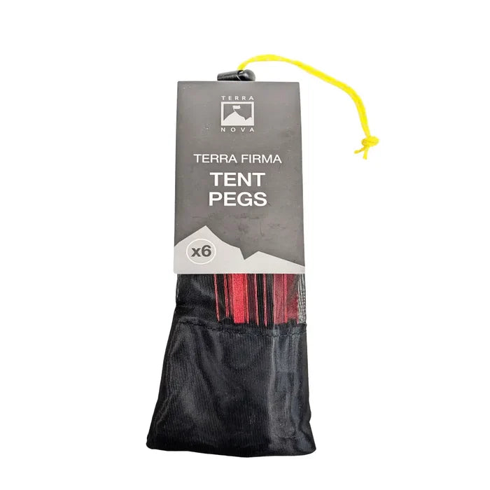 Terra Nova Terra Firma aluminium alloy Y profile lightweight tent pegs in red shown packed