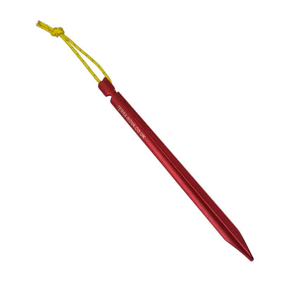 Single Terra Nova Terra Firma aluminium alloy Y profile lightweight tent peg in red