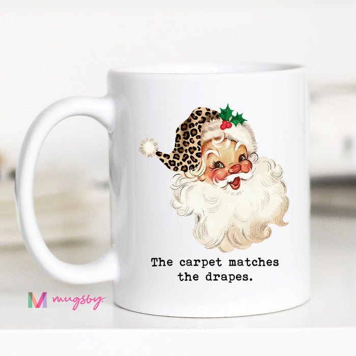 The Carpet Matches the Drapes Christmas Mug