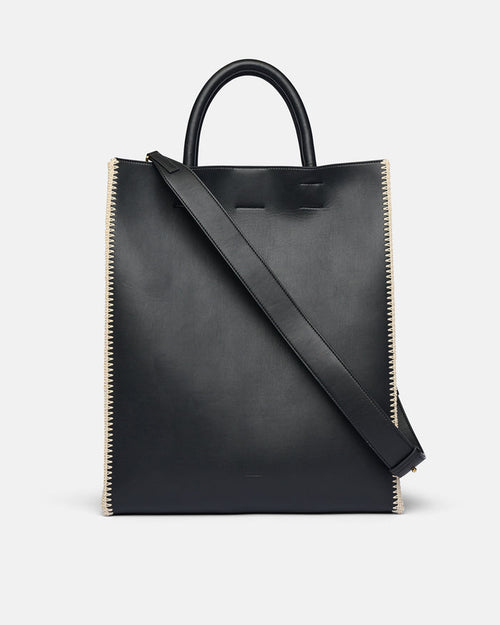 The Compass Tote - Crochet tote bag - Black/Creme
