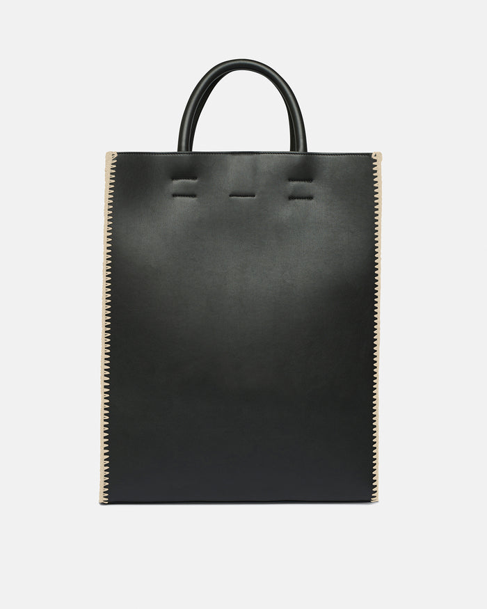The Compass Tote - Crochet tote bag - Black/Creme