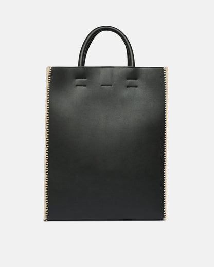 The Compass Tote - Crochet tote bag - Black/Creme