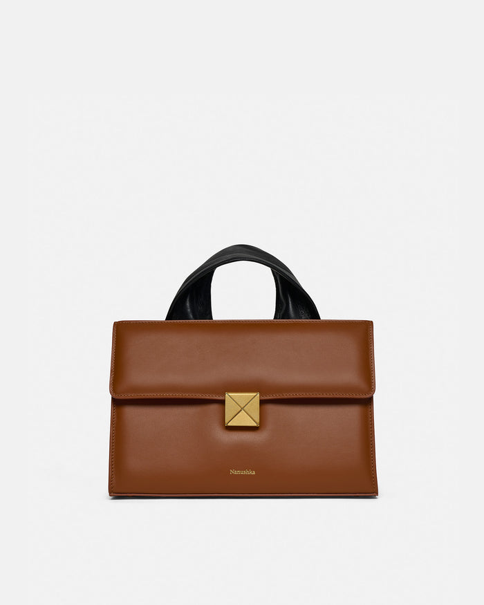 The SANDI Lock - Top handle bag - Tan