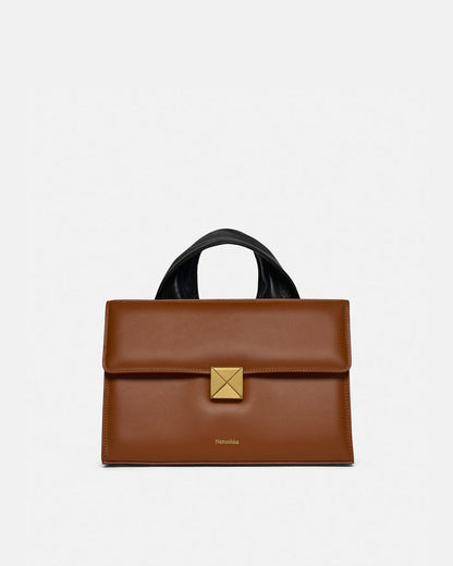 The SANDI Lock - Top handle bag - Tan