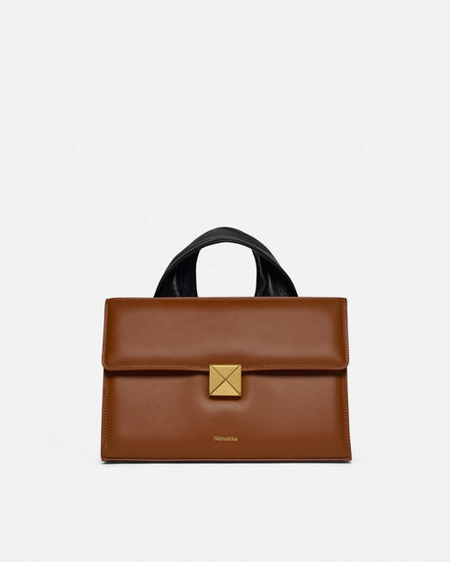 The SANDI Lock - Top handle bag - Tan