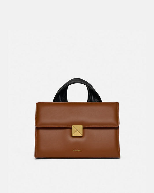 The SANDI Lock - Top handle bag - Tan