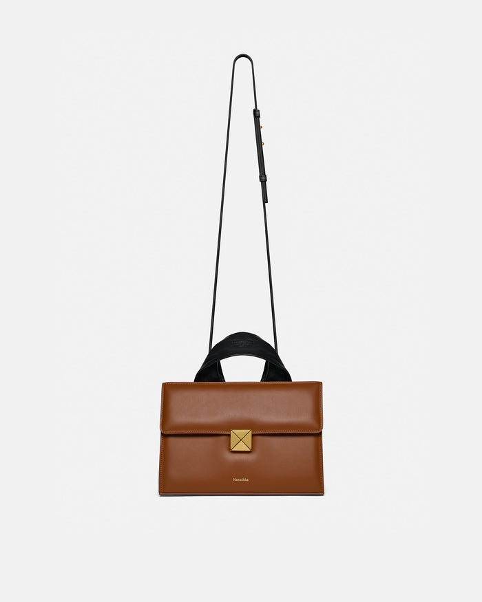 The SANDI Lock - Top handle bag - Tan