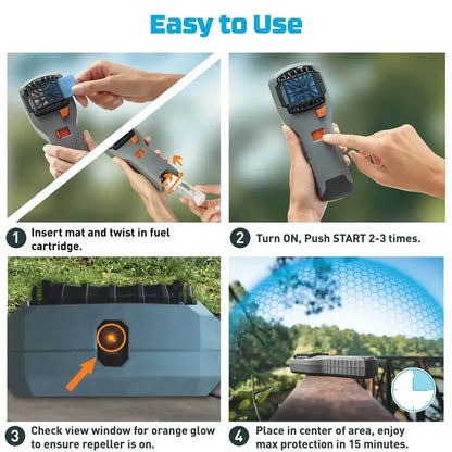 Thermacell MR300 portable mosquito repeller use infographic