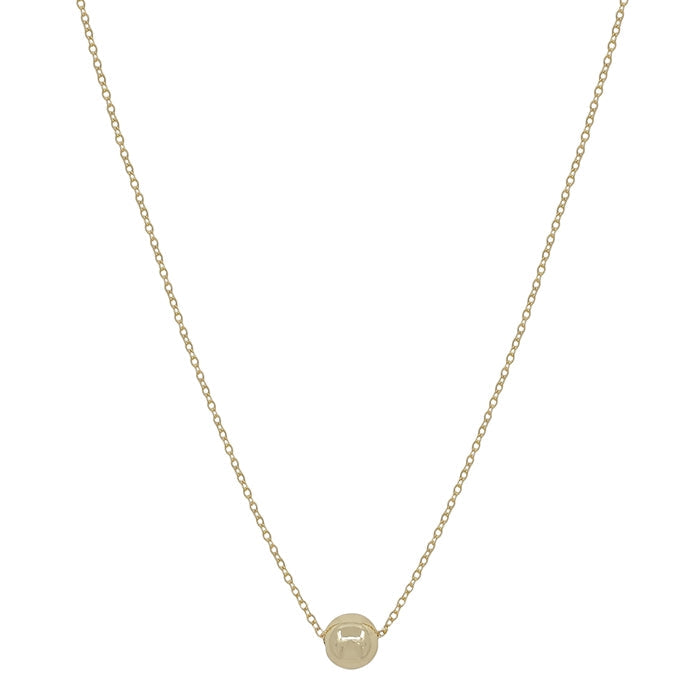 THIN CHAIN W/ 8mm BEAD, GOLD