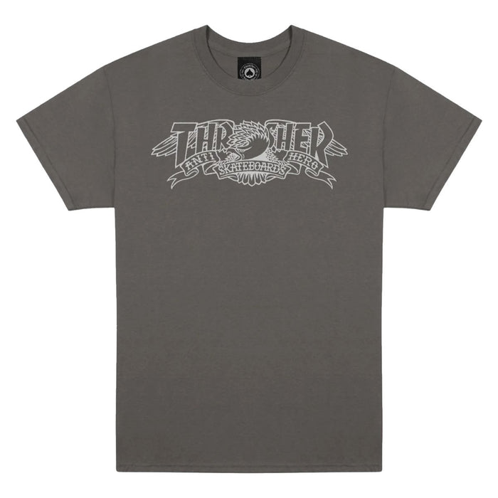 Thrasher x Anti Hero Mag Banner T-Shirt Charcoal
