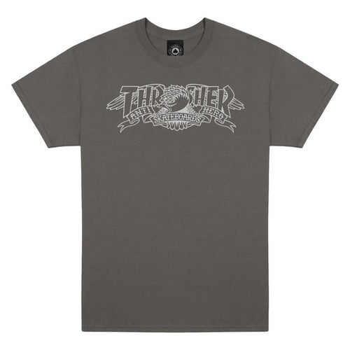 Thrasher x Anti Hero Mag Banner T-Shirt Charcoal