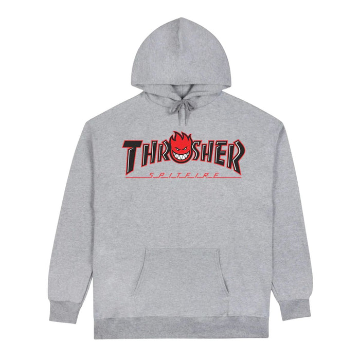 Thrasher X Spitfire Big Head Outline Hoodie Ash Grey