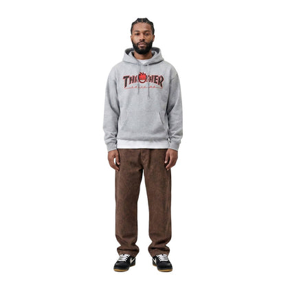 Thrasher X Spitfire Big Head Outline Hoodie Ash Grey