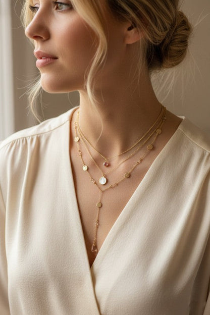 Three Layer Dainty Gold Necklace-Cute-Trendy-Shop-Womens-Boutique-Clothing-Store