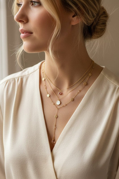 Three Layer Dainty Gold Necklace-Cute-Trendy-Shop-Womens-Boutique-Clothing-Store