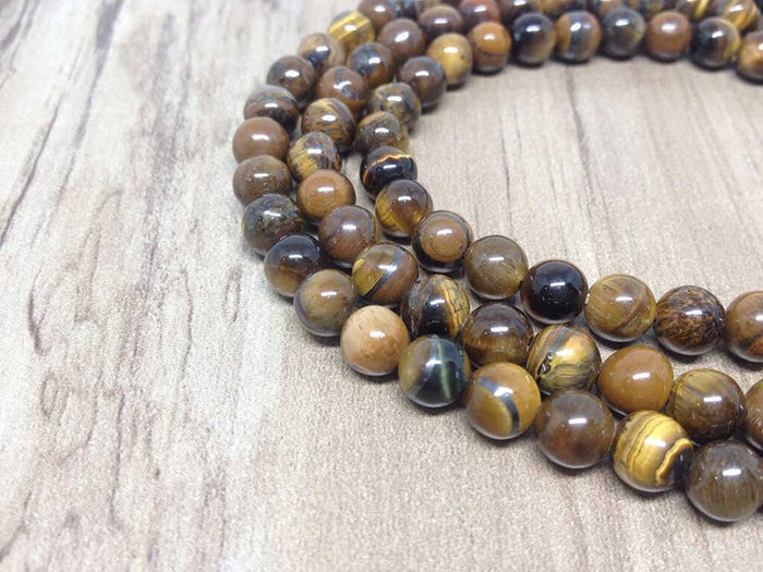 Tiger Eye Gemstone Mala, 108 Prayer Bead Mala.