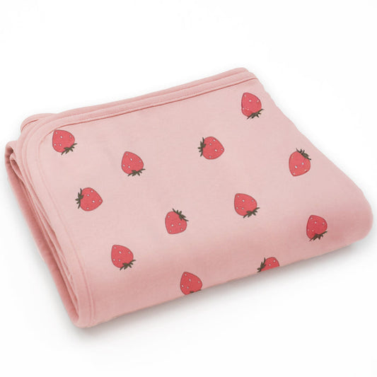 Toddler Blanket, 4 Season® Merino Wool & Organic Cotton Blanket, 52.5" x 40", Strawberry