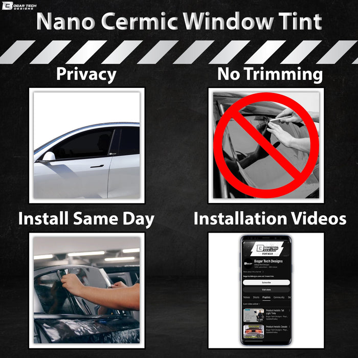 Precut Front Rear Windows Windshield Premium Nano Ceramic Window Film Tint Kit For Toyota Supra 2020+ - Bogar Tech Designs