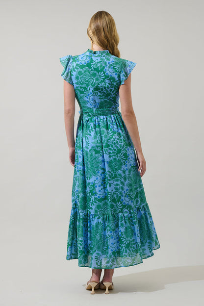 Tressa Floral Riah Button Down Maxi Dress
