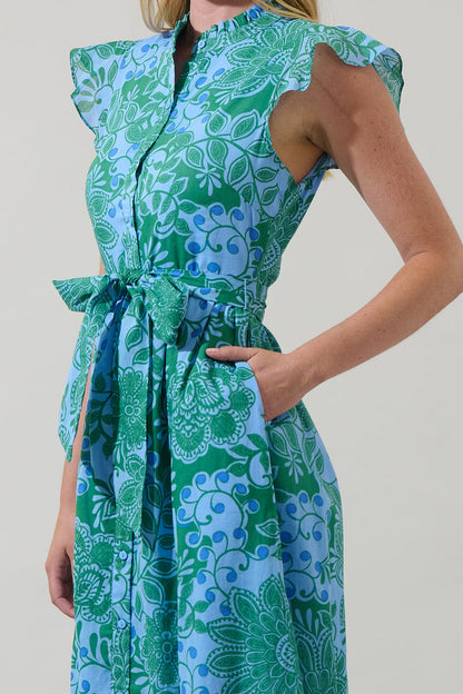 Tressa Floral Riah Button Down Maxi Dress
