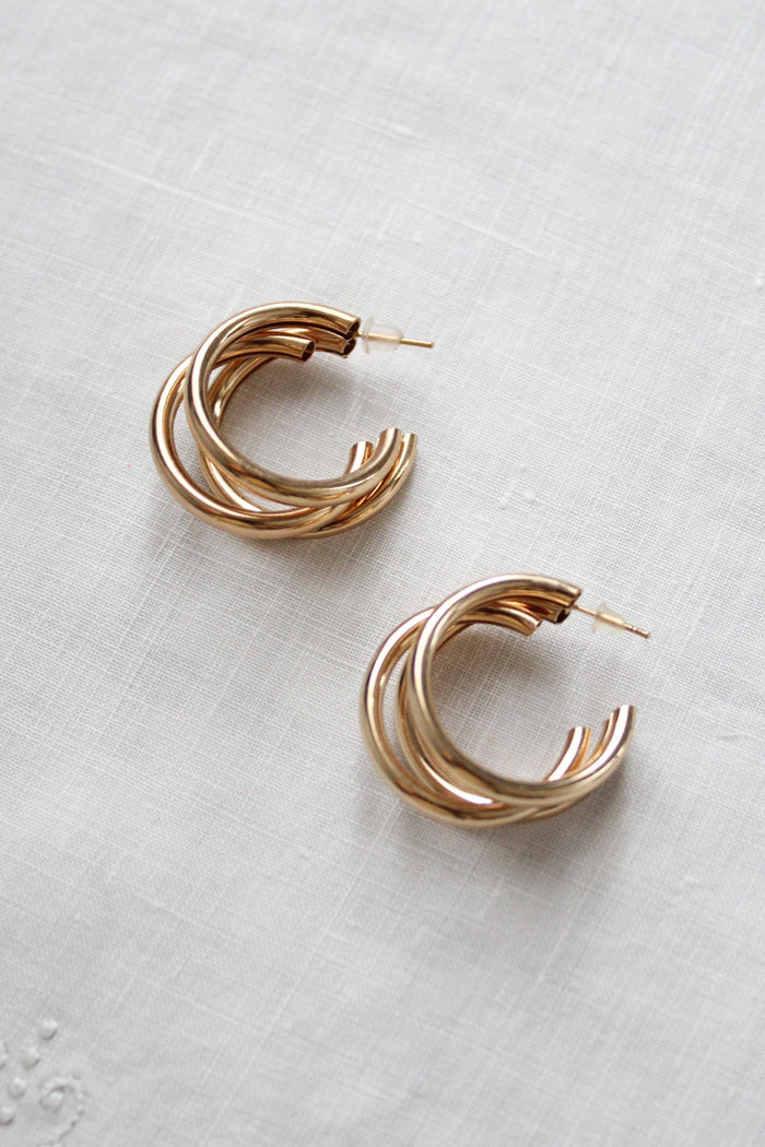 trio goldtone hoops