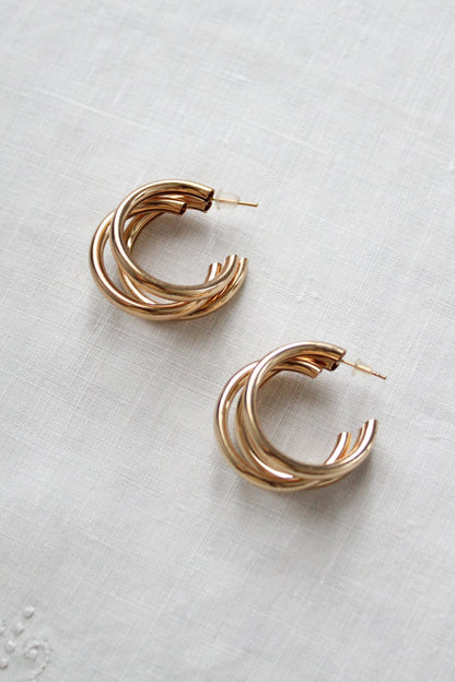 trio goldtone hoops