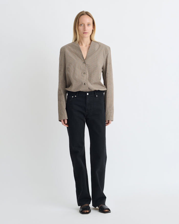 Tristin - Shirt - Brown/Creme