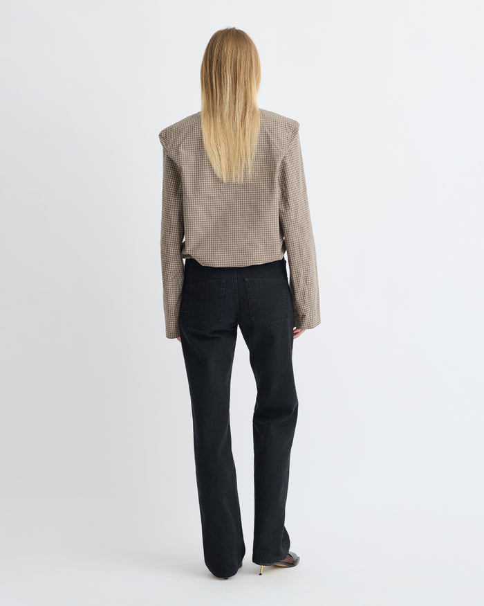 Tristin - Shirt - Brown/Creme