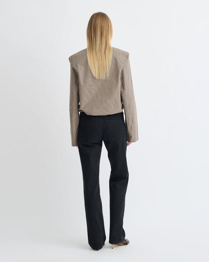 Tristin - Shirt - Brown/Creme