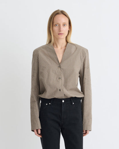 Tristin - Shirt - Brown/Creme