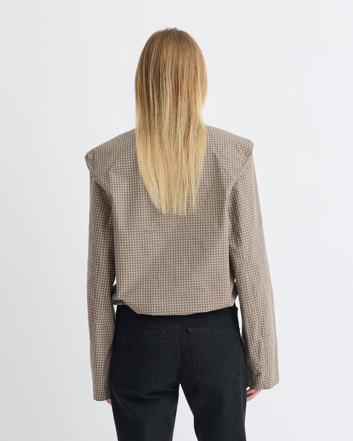 Tristin - Shirt - Brown/Creme