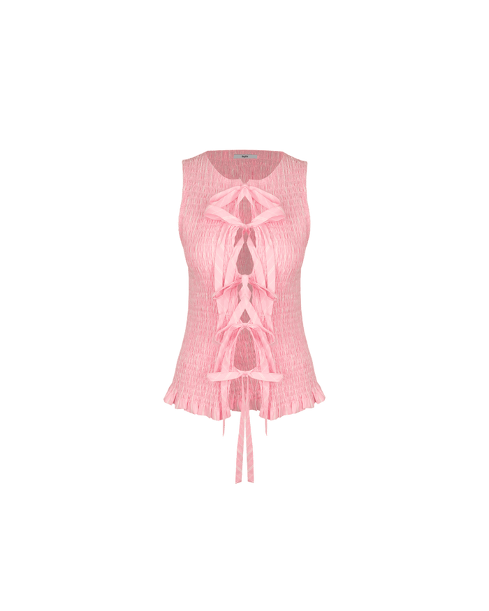 TRULLI TIE TOP PINK STRIPE