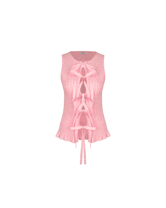 TRULLI TIE TOP PINK STRIPE