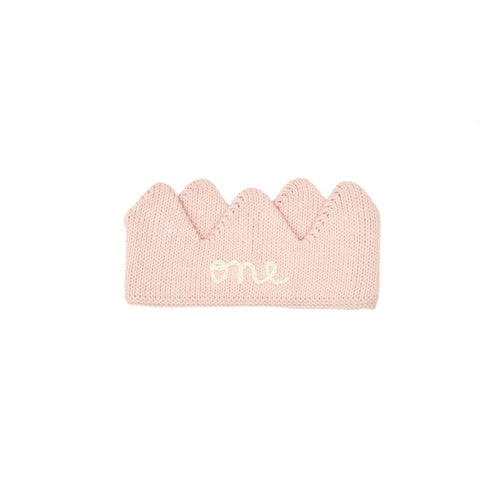 Tun Tun One Year Knit Crown in Light Pink
