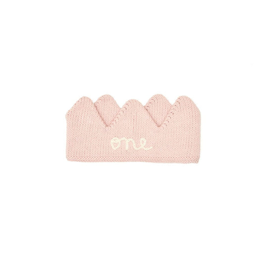Tun Tun One Year Knit Crown in Light Pink