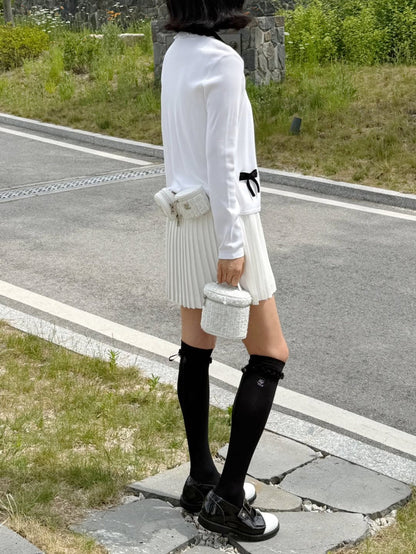 Tweed Twin Hip Bag (White)